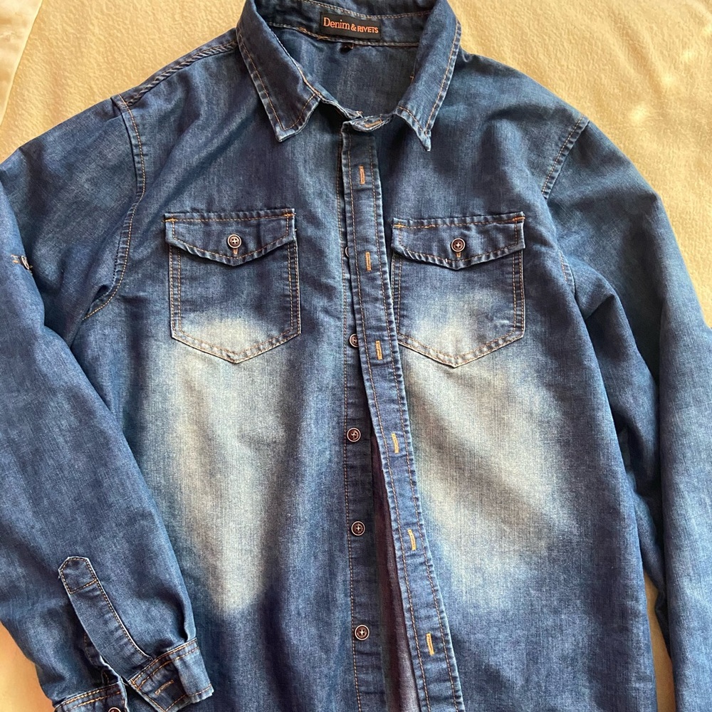 Denim & rivets button down, NWOT